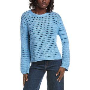 &Isla Womens  Ollie Texture Stitch Flared Sleeve Sweater, Blue